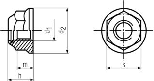 DIN6926/ISO7043 Hex Flange Insert Nuts With Polyamid Insert ,Zinc Plated Surface,Grade 8