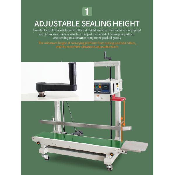 Electric Driven 40 KG Continuous Vertical Bag Sealing Machine Band Sealer