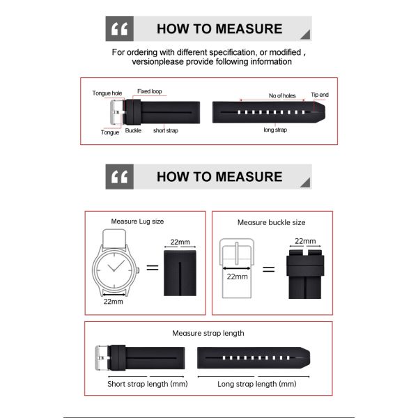 22mm Quick-Release TPU Watch Strap
