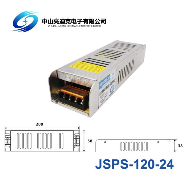 Air Cooling 120W 5A Switch Mode LED Driver 24V Overload Protection
