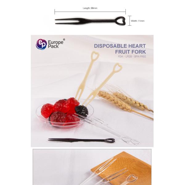 Wholesalehigh quality heart-shaped disposable plastic dessert fork