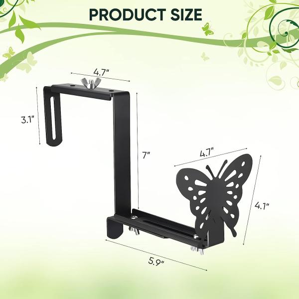 Wall Mount Window Box Bracket with Adjustable Butterfly Design and Customized Plating