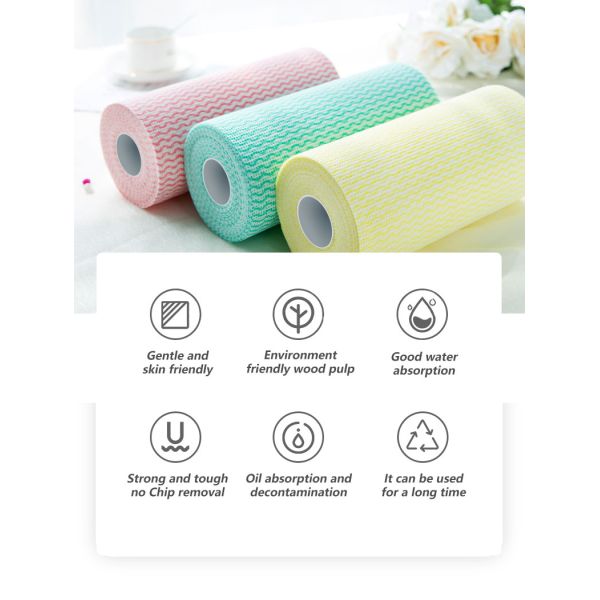 Perforated Wavy Pattern Spunlace Non Woven Fabric For Kitchen Rag Rolls