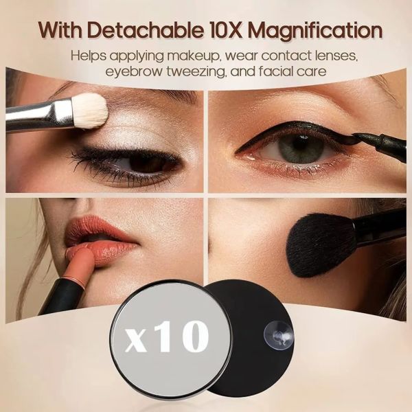 LED Dimmable 3 Modes Touch Screen Control White 360-Degree Rotation Makeup Cloud Mirror with Lights (WH-MR-96)