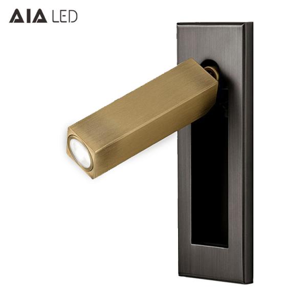 Rotating Recessed mounted bed sides light 3W led bed lighting reading light bed head wall lamp