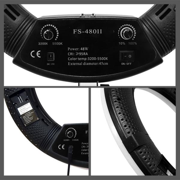 18-inch ring fill light 48w white adjustable color temperature and brightness suitable for beauty makeup fill light
