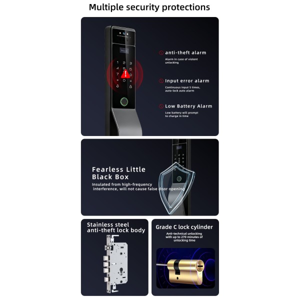 Yagu Fully Automatic Double-sided Verification Double-sided Waterproof Cell Phone Remote Video Monitoring Call Smart Locks
