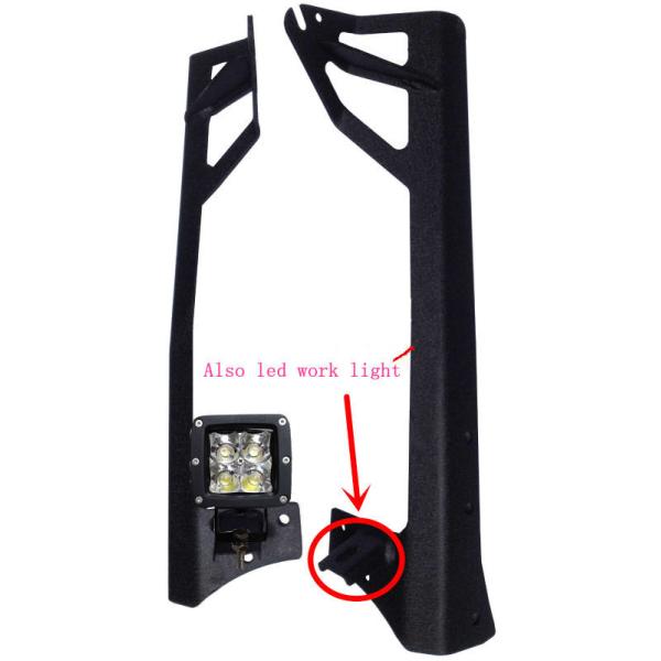 Flexible Iron Black Durable LED Lightbar Bracket For Jeep Wrangler