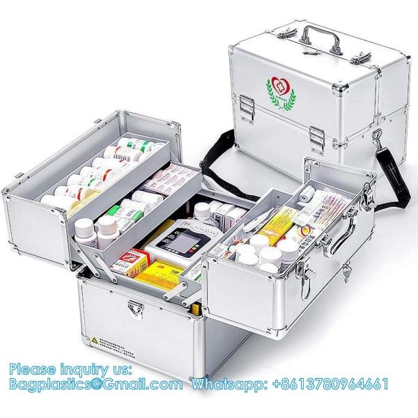First Aid Kit Lockable First Aid Box Security Lock Medicine Storage Box With Portable Handle,Medication Lock Box