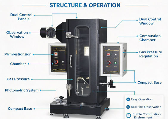 Smoke Density Test Chamber | Microcomputer Controlled Tester for Smoke Generation Characteristic of Polymer and Construction Materials