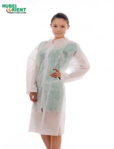 China Disposable 35G/M2 PP Nonwoven Medical Lab Coat With Zipper on sale