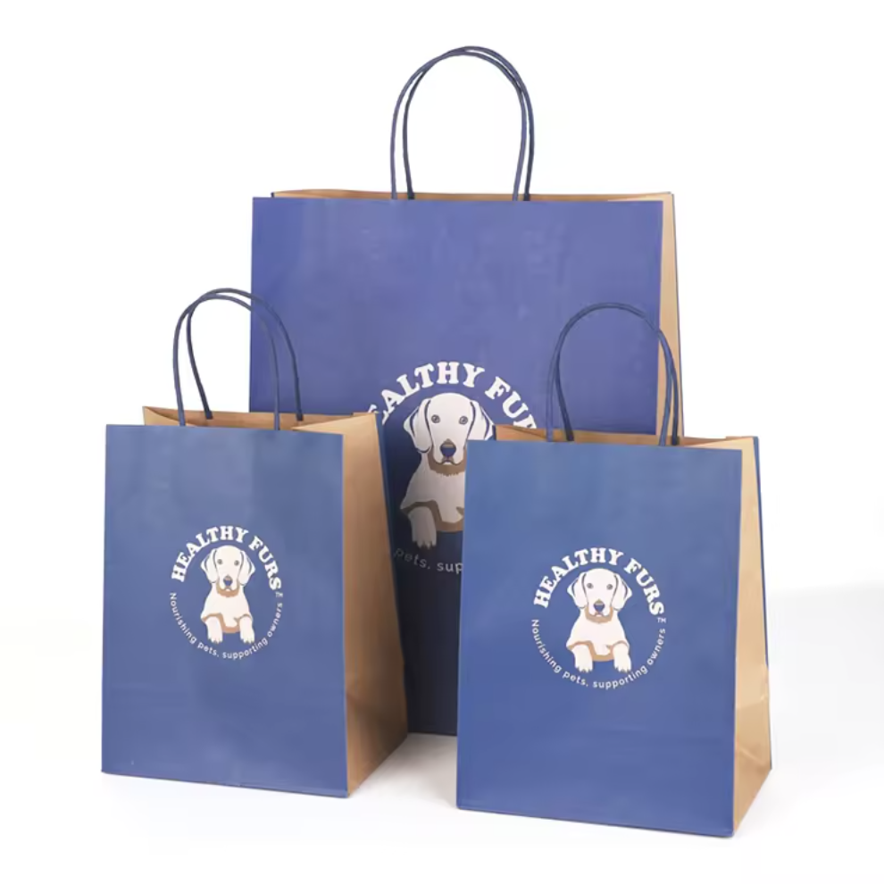 Recycled Kraft Paper Bag with Twisted Handle