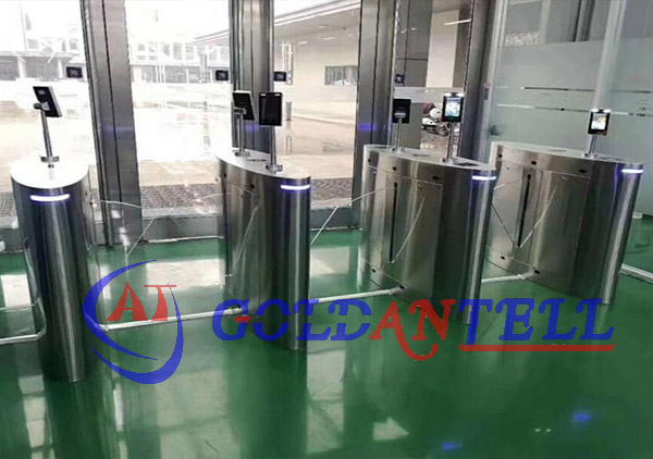 Counter RFID Optical Flap Barrier Turnstile With Face Recognition Half Height