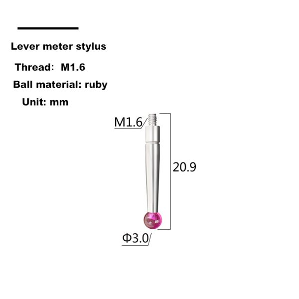Renishaw M4 3 mm Ruby Ball Stylus Tungsten Carbide Ceramic Stem Ruby Ball Straight Styli for Most Applications
