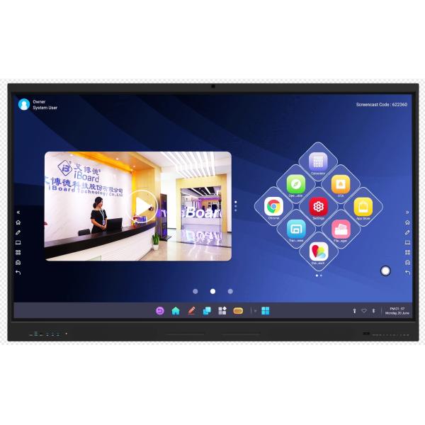 Factory Wholesale Touch Screen Interactive Flat Panel Display With Infrared Touch And Remote Upgrade Over Internet Network Interactive Whiteboard