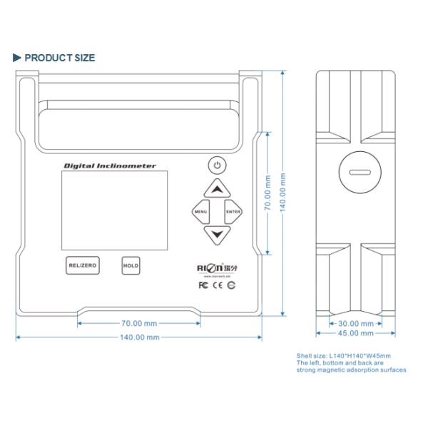 Real Industry Grade Portable Single Axis Precision Digital Inclinometer Big Range