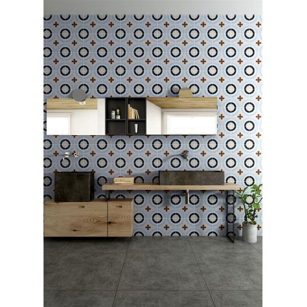 20x20cm Ceramic Rustic Tile Non-Slip Floor Wall Blue Black Beige