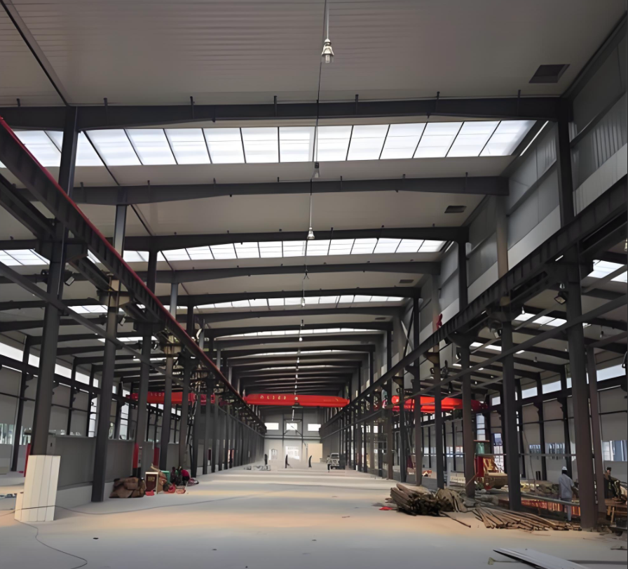 Fireproof Steel Structure Warehouse with 4-12 Meters Height and Customizable Span for Industrial Use