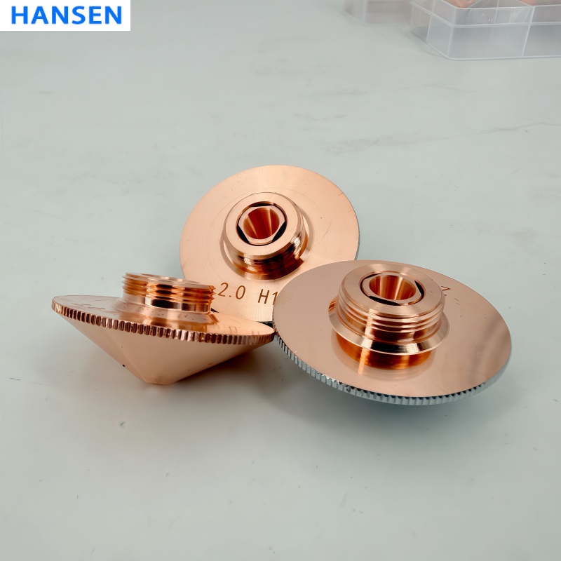 Premium D32 Laser Cutting Nozzle , High-Purity Copper Single & Double Layer Nozzle for Fiber Laser Cutting Machine , Chrome-Plated CNC Cutting