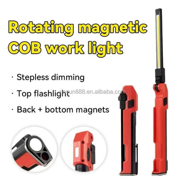 2026 Strong Light COB Charging Work Lamp Foldable Multi-function Portable Emergency Car Repair Work Inspection Lamp