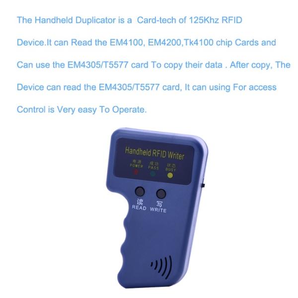 Plastic Small Handheld 125KHz EM410X RFID Card Reader Writer