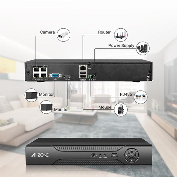 2 Camera Hd Ip Nvr Security System Cctv Camera And Monitor Kit 3pcs Array LEDS