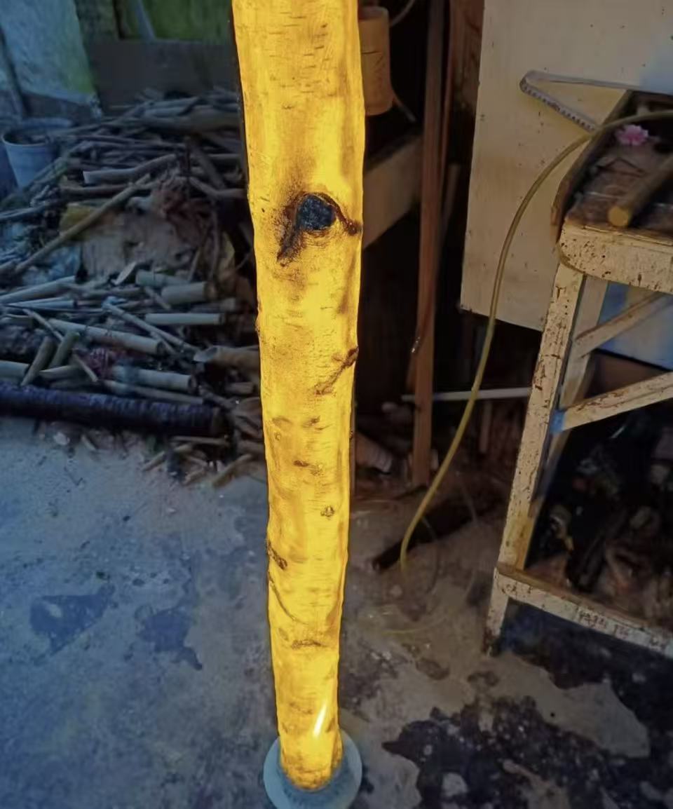 Made In China Luminous Birch Tree Top Diameter 9CM Bottom Diameter 10.5CM Outdoor Waterproof Customized LED Glowing Birch Tree Artificial Coconut Tree
