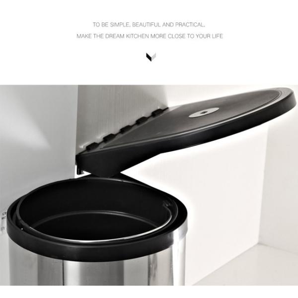 Rotate Metal Garbage Cans Stainless Steel Material Pull Out Type Water Proof