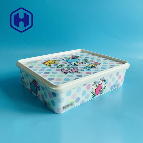 FDA IML Plastic Containers With Lid Food Storage Cracker Biscuit Packaging