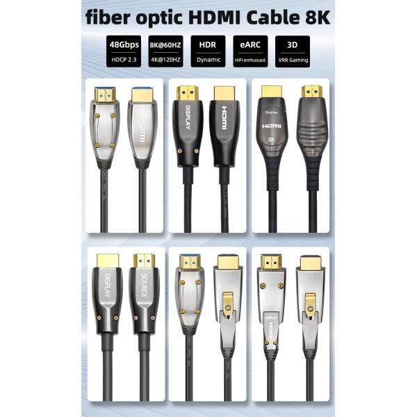 8k HDR Optical HDMI Cable 48G EARC Active Aluminum Zinc HDMI Cable