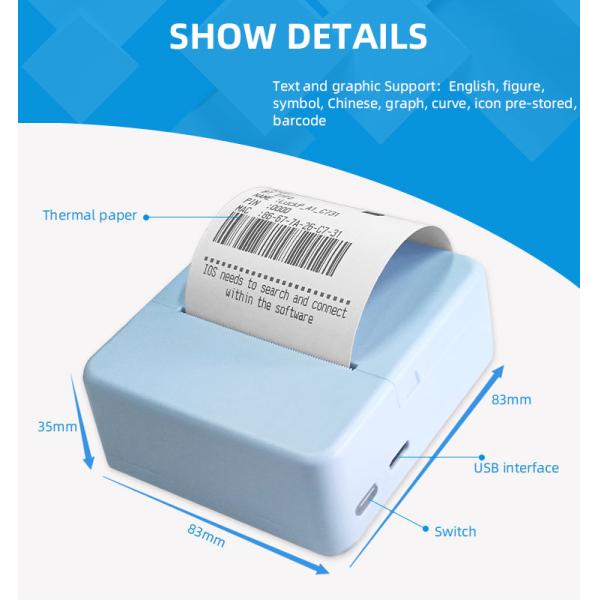 1- Wireless Mini QR Code Printer for Thermal Android Printing and Mobile Bill Receipts