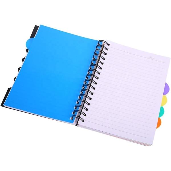 PP Cover A5 Project Notebook with Horizontal Line Inside Pages and Colored PP Dividers