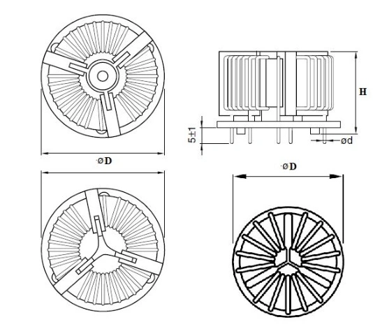 Customized Special Base and Ferrite Core Flat Wire Common Mode Chokes