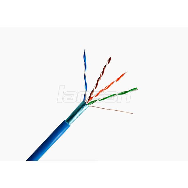 Solid Bare Copper FTP Cat5e Lan Cable HDPE Insulation 24 Awg Twisted Pair Shielded Cable