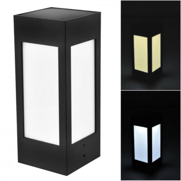 Black Outdoor Solar Pillar Light Waterproof IP65 Garden Light With Solar Powered