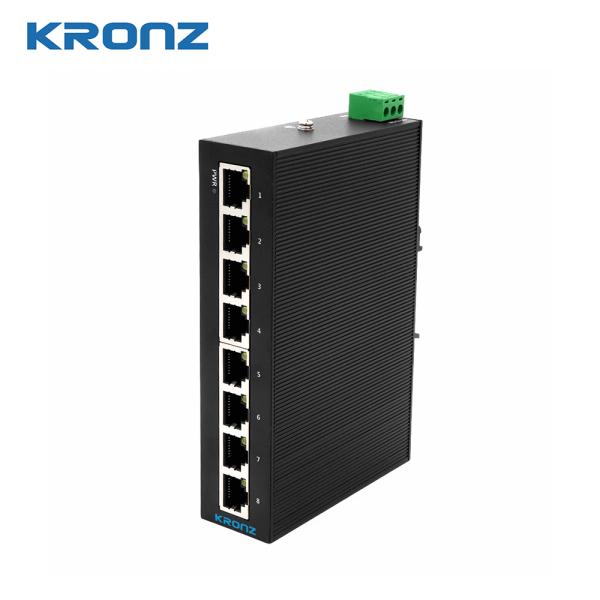 Industrial Unmanaged DIN Rail Network Switch 8 Port 100Mbit/S