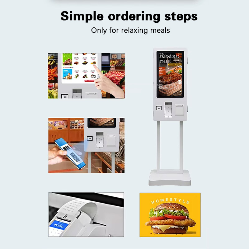 32 Inch Double Side 10 Points Capacitive Touch Screen Self Service Kiosk for Restaurant and QSR