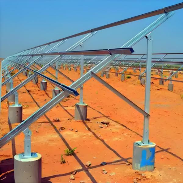 Solar Panel Mounting Brackets for Large-Scale Solar Plants with Pre-Assembled Supporting Rack and Flexible Connection