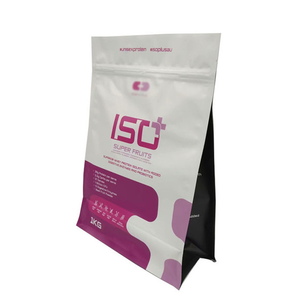 Flat Bottom Protein Powder Packaging Bags Square Shape Coffee Pouches