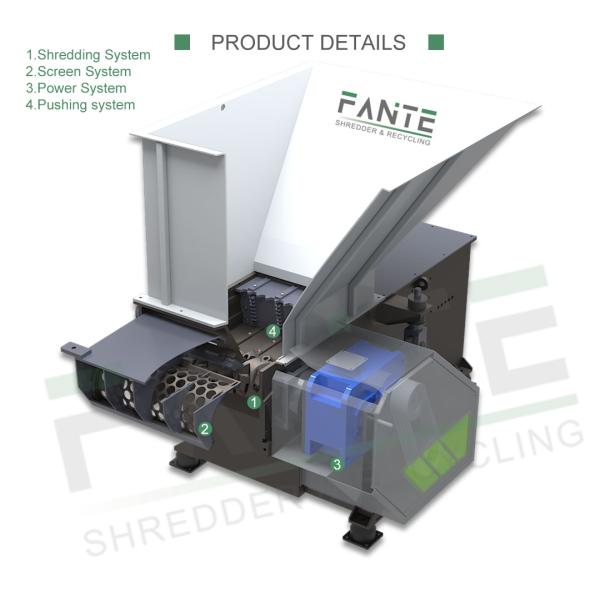 Efficient Mono Shaft Shredder for Processing Nylon Textiles Nets Plastic Blocks and Wood