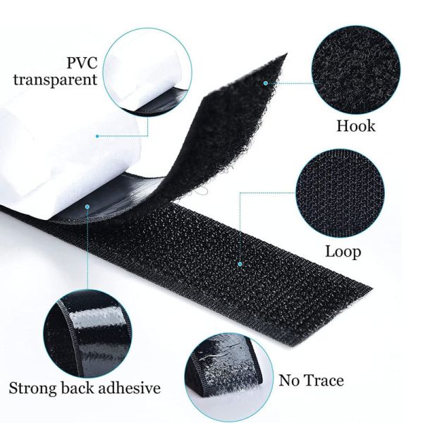 Eco Friendly Heat Resistant 2mm Thickness Double Sided Sticky Velcro Tape for Decoration