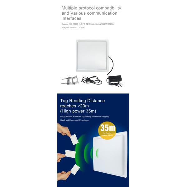 Anti Counterfeiting UHF RFID Reader With Waterproof Antenna Wiegand 485 Interface