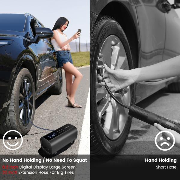SUV Cordless Portable Air Compressor Pump with Digital Display and Automatic Function
