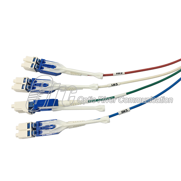 8 Cores MPO To LC Uniboot Optic Patch Cord G657A1