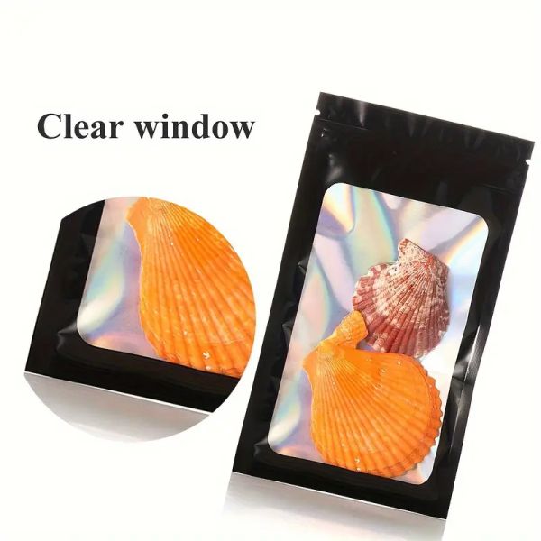 Customizable Standing Zipper Bag Transparent Front Laminated Plastic PE Aluminum Foil Reusable and Resealable on the Back