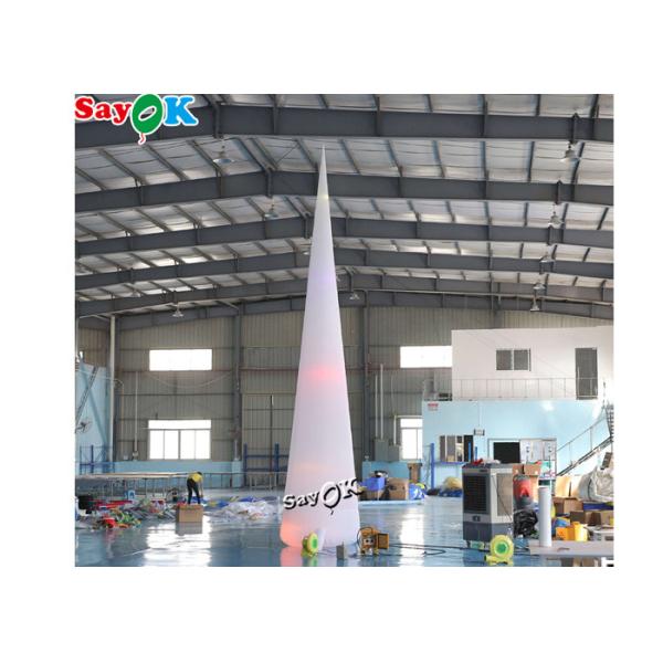7m 23ft White Led Inflatable Traffic Cone With Colors Changing Lights