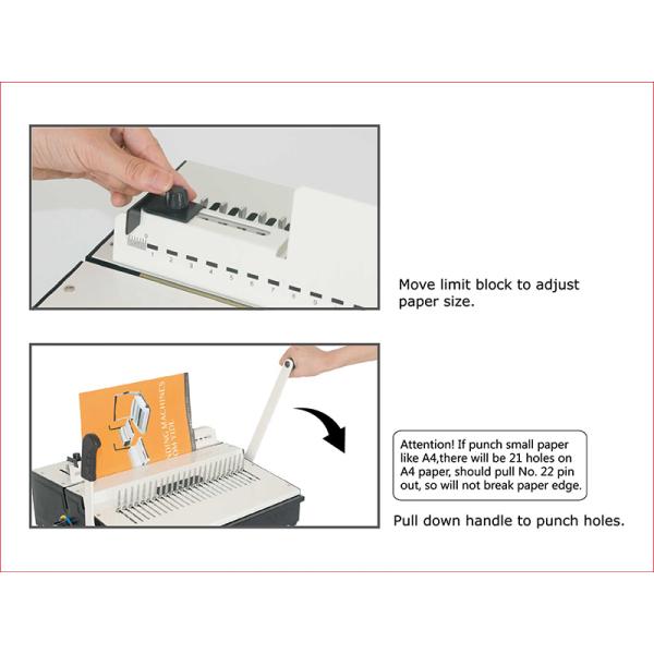 A4 A5 F4 Comb Binding Machine With 14.3mm Pitch