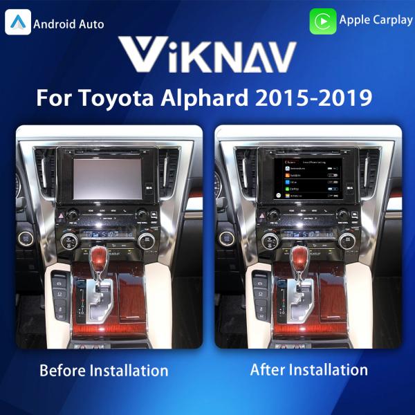 Viknav Linux System Decoder Box Apple Android Wireless Auto CarPlay For Toyota Alphard 2015-2019