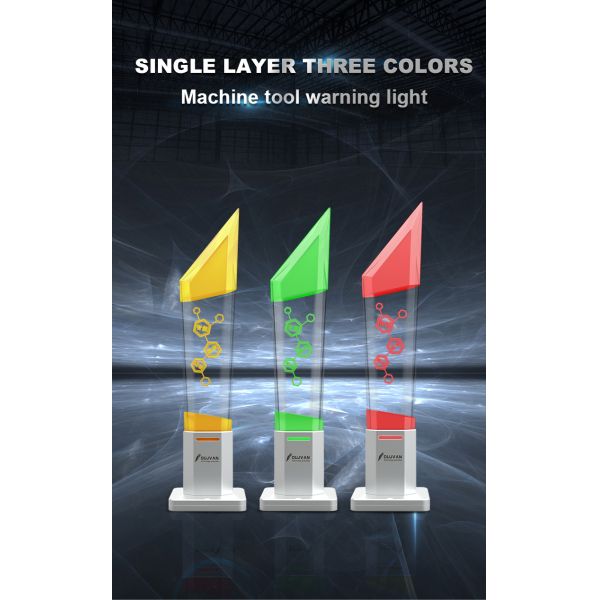 OUJVAN Q7 Patent Single Layer Tricolor LED Warning Tower Light, 90° Foldable Base, >95dB Buzzer IP54 DC24V, Custom Logo Aluminum Indicator Lamp For