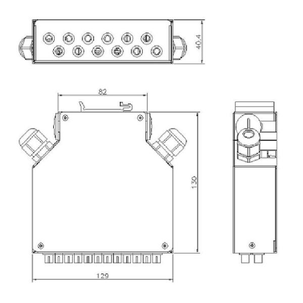 DIN Rail Mounted SC Duplex Optical Termination Box For Fiber Optic Cable